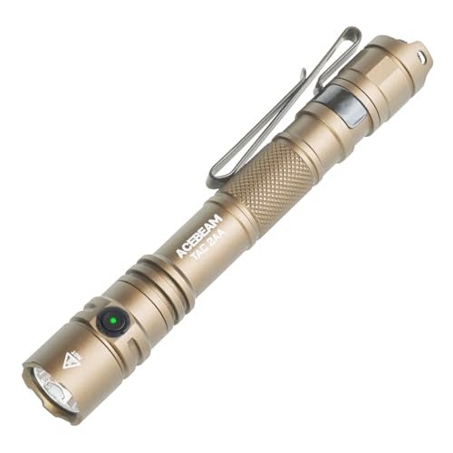 ACEBEAM TAC 2AA EDC Tactical Dual Modes Flashlight Rechargeable 1400 High Lumens Flashlight Dual Switch Pocket LED Flashlight Super Bright Small Flash Light for Emergency Camping HomeSFT25R HI - Image 1