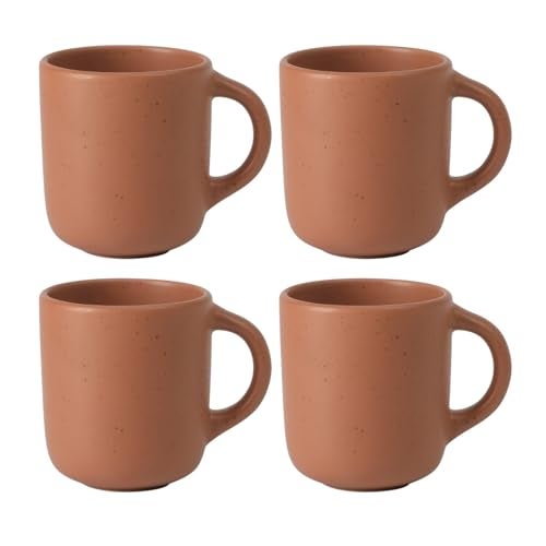 Bloomhouse Two Time Oprahs Favorite Things Winner Corsica Clay 4Piece Mug Set Burnt Apricot Terracotta Stoneware Coffee Tea Cups Durable Ceramic Drinkware - Image 1
