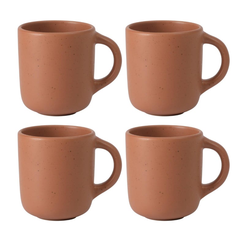 Bloomhouse Two Time Oprahs Favorite Things Winner Corsica Clay 4Piece Mug Set Burnt Apricot Terracotta Stoneware Coffee Tea Cups Durable Ceramic Drinkware - Image 2