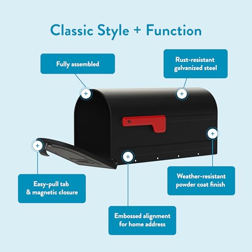 Architectural Mailboxes 7600B-10 MB1 Mailbox, Medium, Black - Image 4