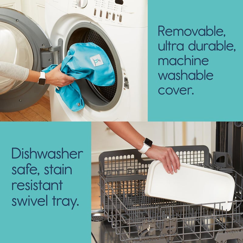 hiccapop OmniBoost Travel Booster Seat with Tray for Baby | Folding Portable Seat for Dining Table, Camping, Beach, Grandma’s | Tip-Free Design Straps to Kitchen Chairs - Image 5