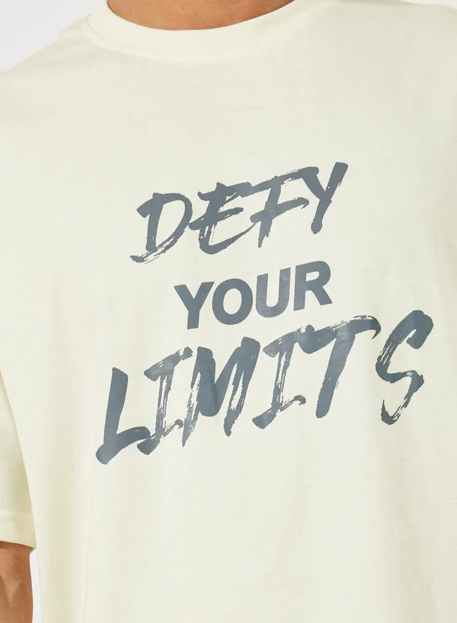 Styli Oversized Slogan Print Workout T-Shirt