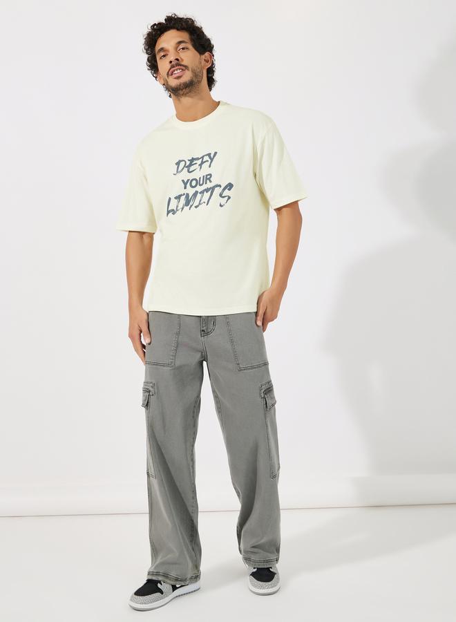 Styli Oversized Slogan Print Workout T-Shirt  - Image 2