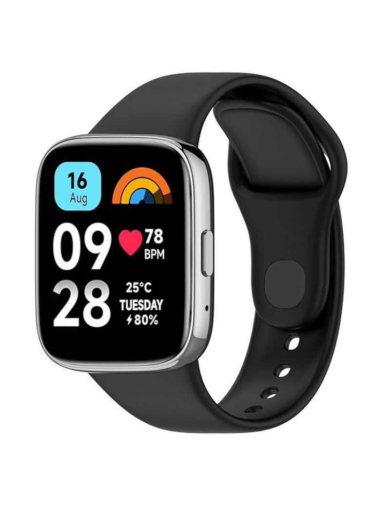 Strap Silicone Compatible With Xiaomi Redmi Watch 3 Active/Redmi Watch 3 Lite, Sport Silicone Watch Band Wrist Strap, Bracelet Wristband Wrist Strap