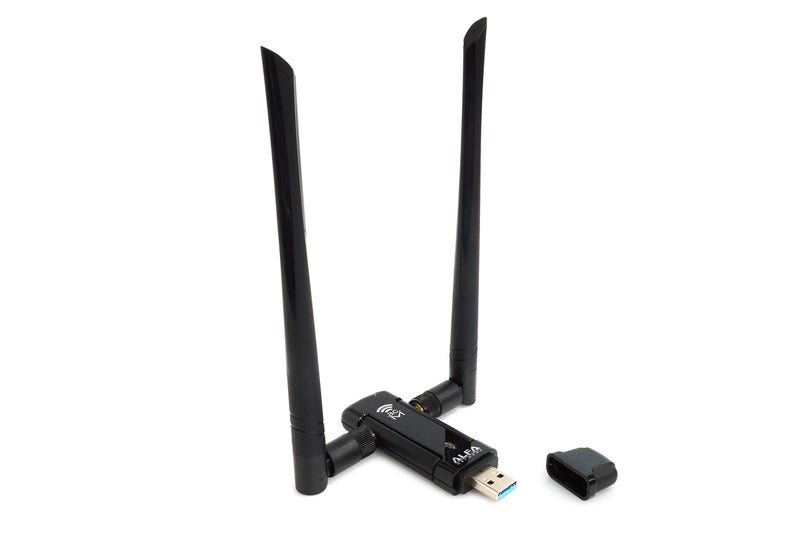 ALFA Network AWUS036ACM Long-Range Wide-Coverage Dual-Band AC1200 USB Wireless Wi-Fi Adapter w/High-Sensitivity External Antenna - Windows, MacOS & Kali Linux Supported - Image 1