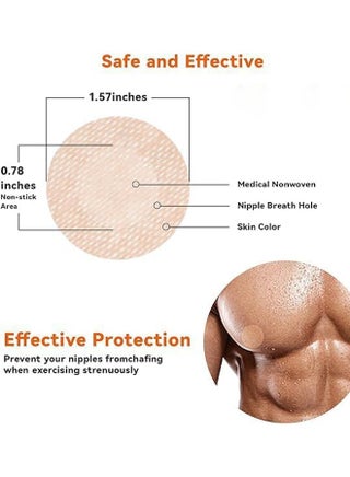 100-Pieces Disposable Self-adhesive Nipple Protection Stickers For Men, Mens Tape Pasties Patch Nipple Covers Nipple Patch Anti Chafing Nip Protector - view 2