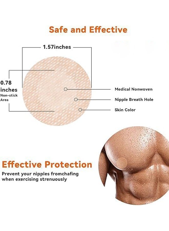 rocooart 100-Pieces Disposable Self-adhesive Nipple Protection Stickers For Men, Mens Tape Pasties Patch Nipple Covers Nipple Patch Anti Chafing Nip Protector - Image 2