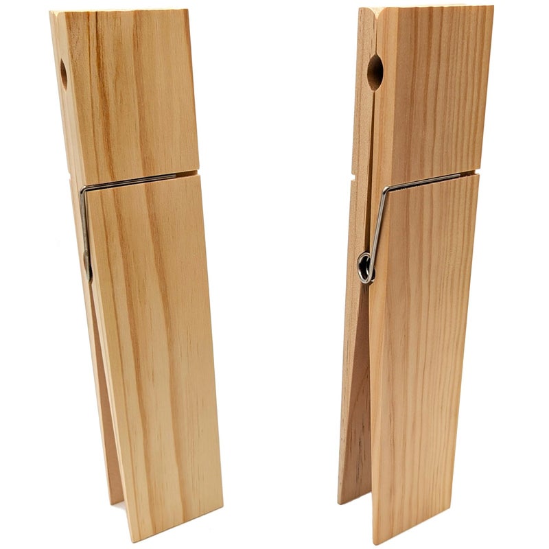 BARWOOD Giant Clothespin Bathroom Towel Holder | Huge 12” Clothes pin | Farmhouse Bathroom décor | Laundry Room or Nursery décor | Towel Rack or Hook | Bathroom Accessories Wall décor (2 Natural) - Image 4