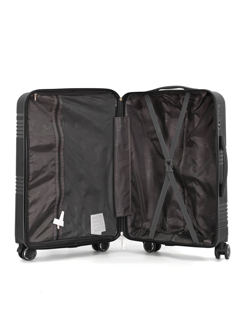 Sonada Trolley Bags 3 PCS Set Hardside Suitcase,Black - Image 4