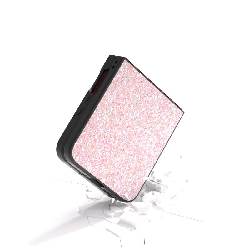 erorex For Motorola Razr 60 Ultra Black Frame Colorful Glitter Phone Case(Pink) - Image 4