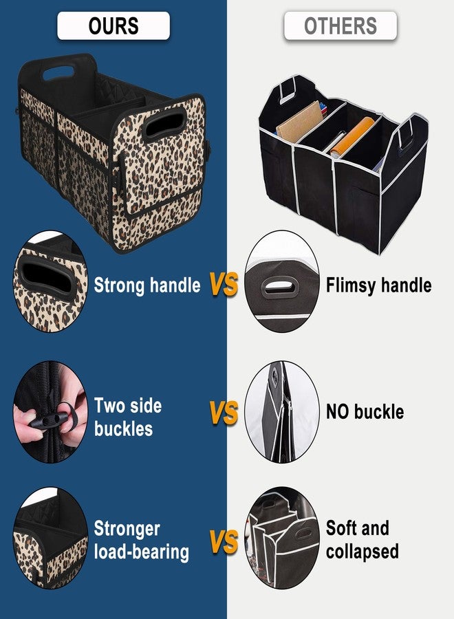 Deosk Car Trunk Organzier for suv,Car Organziers and Storage with 6 Big Pocket,Car Accessories for Women/Men 50L Waterproof Polyester Trunk Organzier for Car/SUV/Minivan/Truck(Medium,Leopard print) - Image 2
