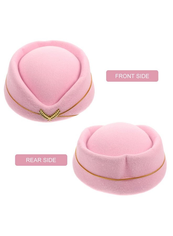 ستوبوك قبعة مضيفة طيران نسائية من STOBOK، قبعة مضيفة طيران صوفية، قبعة مضيفة طيران، زي مضيفة طيران، إكسسوارات تنكرية، وردية اللون - Image 4