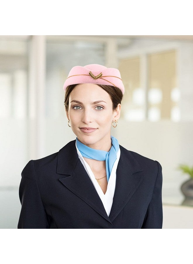 ستوبوك قبعة مضيفة طيران نسائية من STOBOK، قبعة مضيفة طيران صوفية، قبعة مضيفة طيران، زي مضيفة طيران، إكسسوارات تنكرية، وردية اللون - Image 2