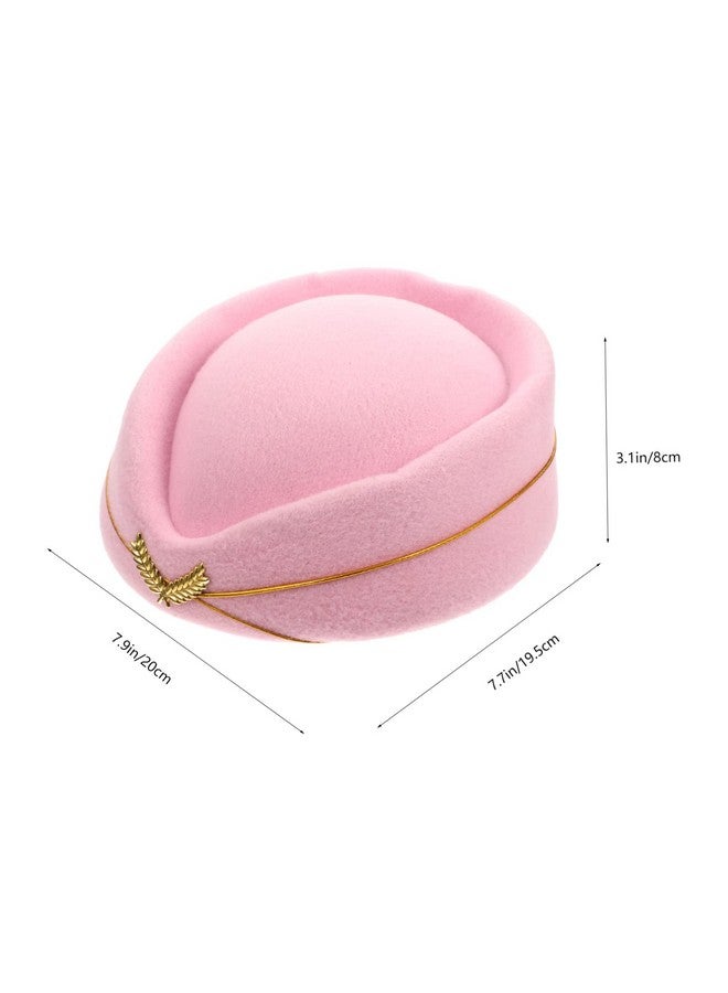 ستوبوك قبعة مضيفة طيران نسائية من STOBOK، قبعة مضيفة طيران صوفية، قبعة مضيفة طيران، زي مضيفة طيران، إكسسوارات تنكرية، وردية اللون - Image 3