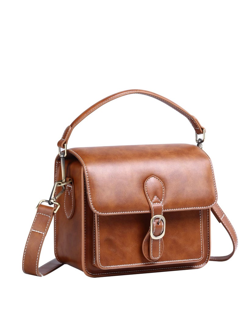 Excefore - Compact Camera Case, Camera Shoulder Bag, Waterproof Retro Compatible for Canon Nikon Sony SLR DSLR Mirrorless Camera and Lens (Brown, Small) - Image 1