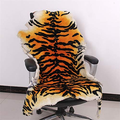 yingda1992 Tiger Area Rug Chic Style Leopard Skin Printed Rugs Australia Sheepskin Carpet Soft Plush Eco-Friendly Fits Perfectly in Living Room/Bed Room or as a Couch Decor One Pelt 1 Pack - Image 2
