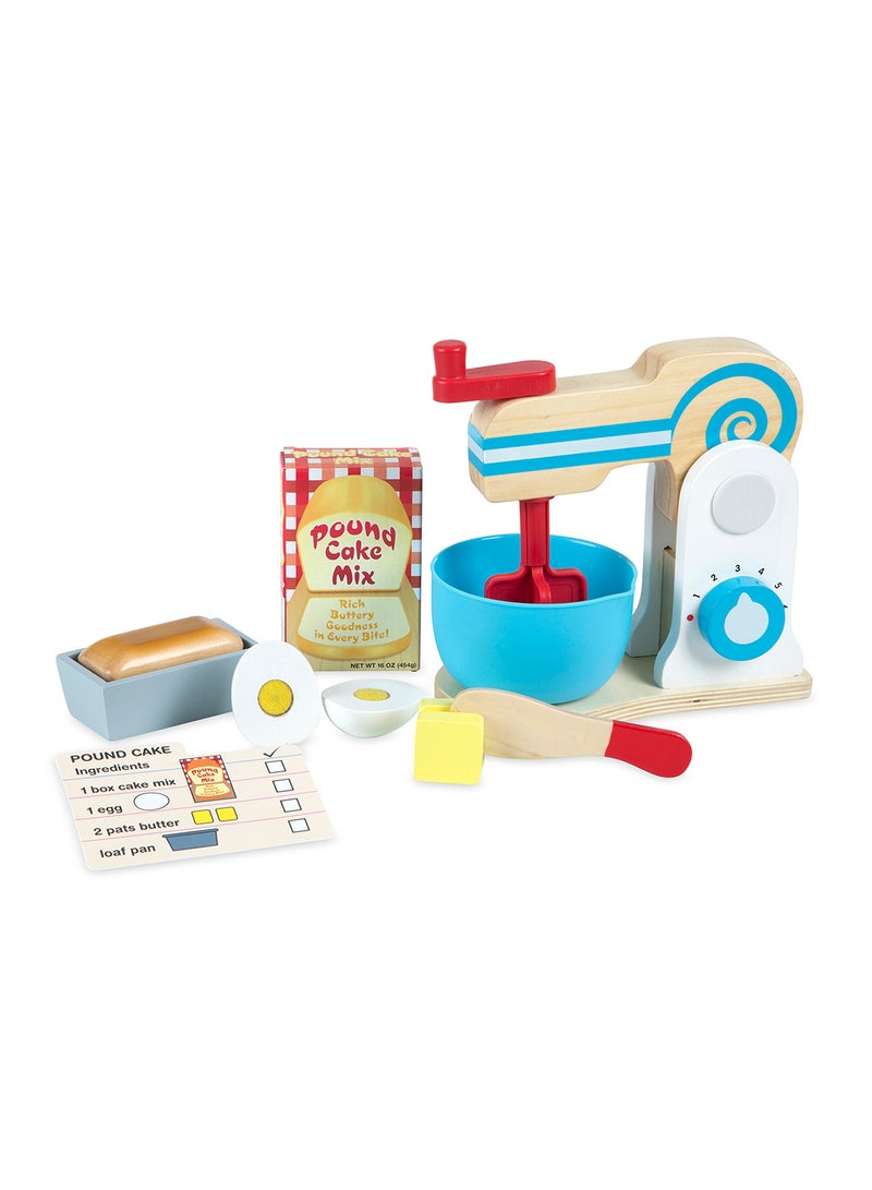 Melissa & Doug Wooden Make-a-Cake Mixer Set 11 Piece - Play Food and Kitchen Accessories Kitchen Playset Accessories, Pretend Play Kitchen Toys For Kids Ages 3+ - Image 2