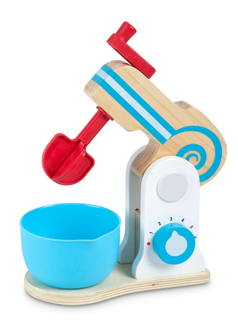 Melissa & Doug Wooden Make-a-Cake Mixer Set 11 Piece - Play Food and Kitchen Accessories Kitchen Playset Accessories, Pretend Play Kitchen Toys For Kids Ages 3+ - Image 3