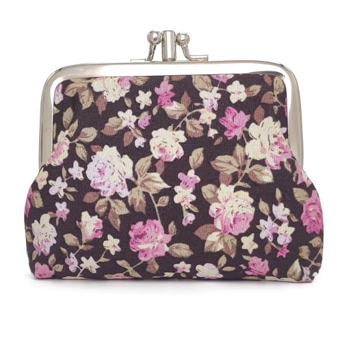 Sanxiner Cute Floral Buckle Coin Purses Vintage Pouch Kiss-lock Change Purse Wallets… - Image 1
