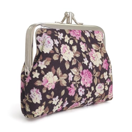 Sanxiner Cute Floral Buckle Coin Purses Vintage Pouch Kiss-lock Change Purse Wallets… - Image 2