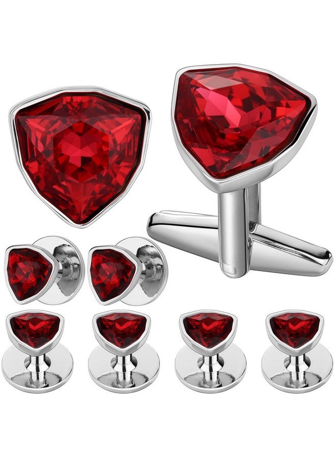 HAWSON Swarovski Crystal Cuff Links And Tuxedo Studs For Men In Gift Box, Birthday Christmas Valentines Day Gifts, Mens Jewelry Or Accessories For Wedding Party - Image 1