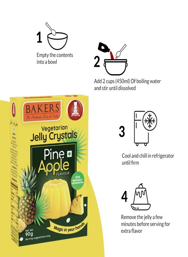 BAKERS Jelly Crystals | All Flavour | 100% Vegetarian | Easy to Make | Instant tasty dessert | Authentic Flavors Pack of 9 (90 gm x 9) - Image 2