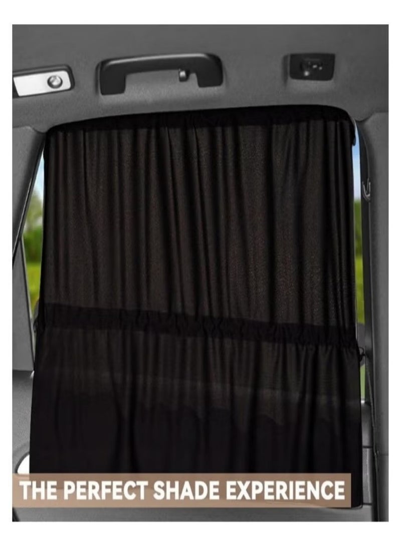 2 pieces of car side window sunshade, side window privacy, sun protection, shading, heat insulation, suction cup, car curtains, car interior heat insulation curtains, separate car rear windows, block baby privacy, suitable for SUV cars and trucks - Image 2