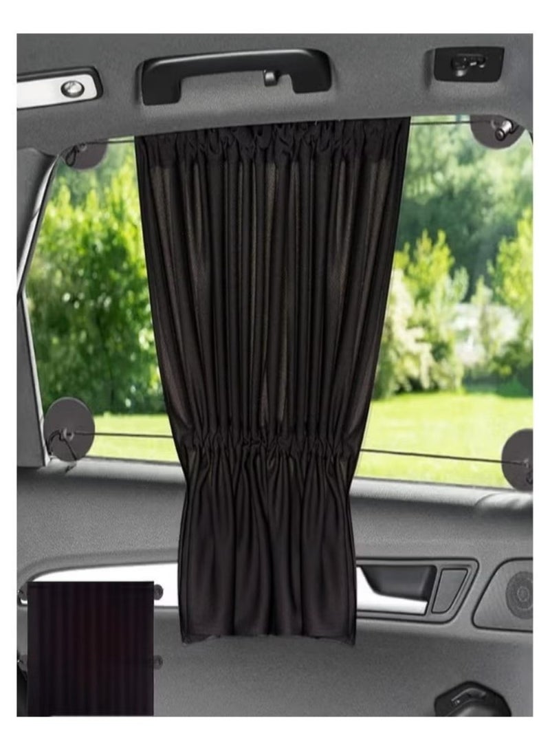 2 pieces of car side window sunshade, side window privacy, sun protection, shading, heat insulation, suction cup, car curtains, car interior heat insulation curtains, separate car rear windows, block baby privacy, suitable for SUV cars and trucks - Image 1