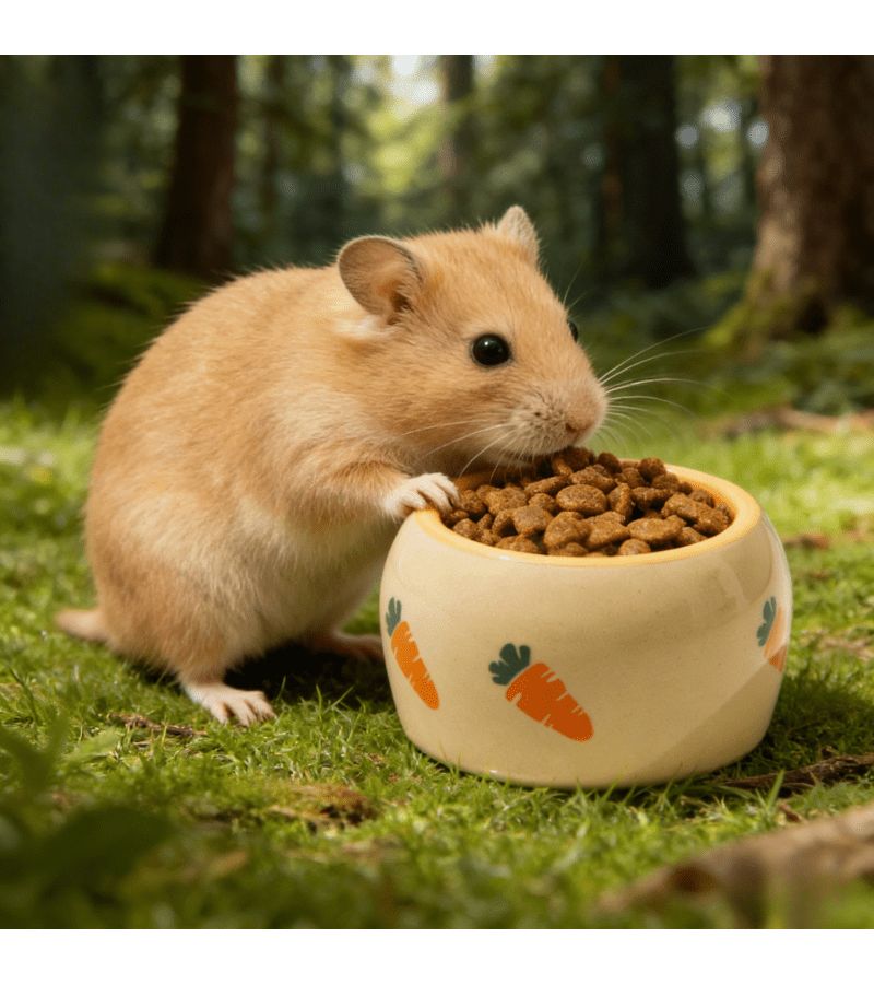 1pc Anti Tip Ceramic Feeding Bowl For Small Pets Hamster Rabbit Chinchilla - Image 1