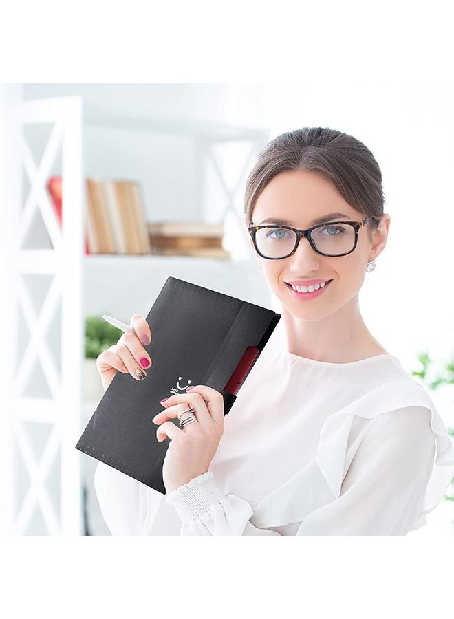 A4 Paper Expanding File Folder 5 Pockets Cute Folders Black - Image 5