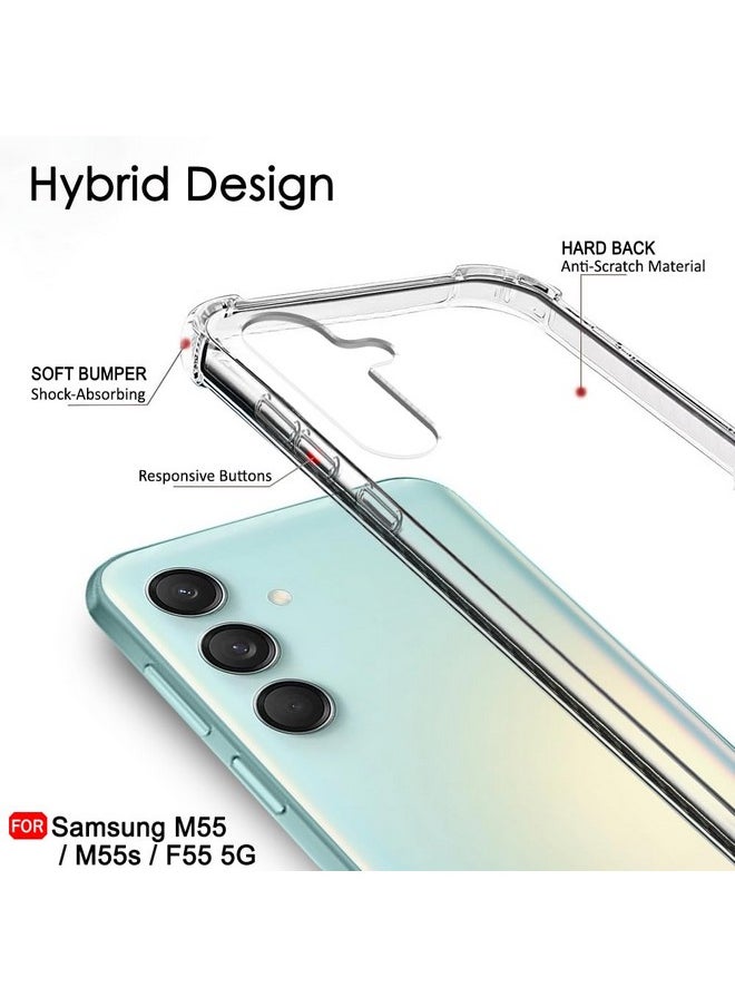 ذا جيفت كارت جراب شفاف شفاف من TheGiftKart لهاتف Samsung Galaxy M55 / M55s / F55 5G | حماية 360 درجة | تصميم مقاوم للصدمات | غطاء شفاف لهاتف Samsung M55 / M55s (PC & TPU، ممتص صدمات شفاف)  - Image 5