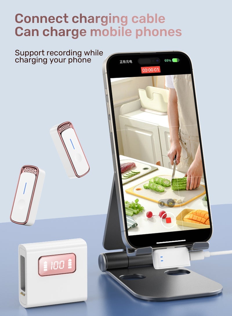 general Wireless Lavalier Microphone for IOS&Android with Lightning&Type-C- with Charge Case & 20Hrs Playtime, 2 Pack Clip-On Mini Lapel Wireless Mic for Tiktok, YouTube, Podcast, Vlog, Video Recording, Live Streaming - Image 4