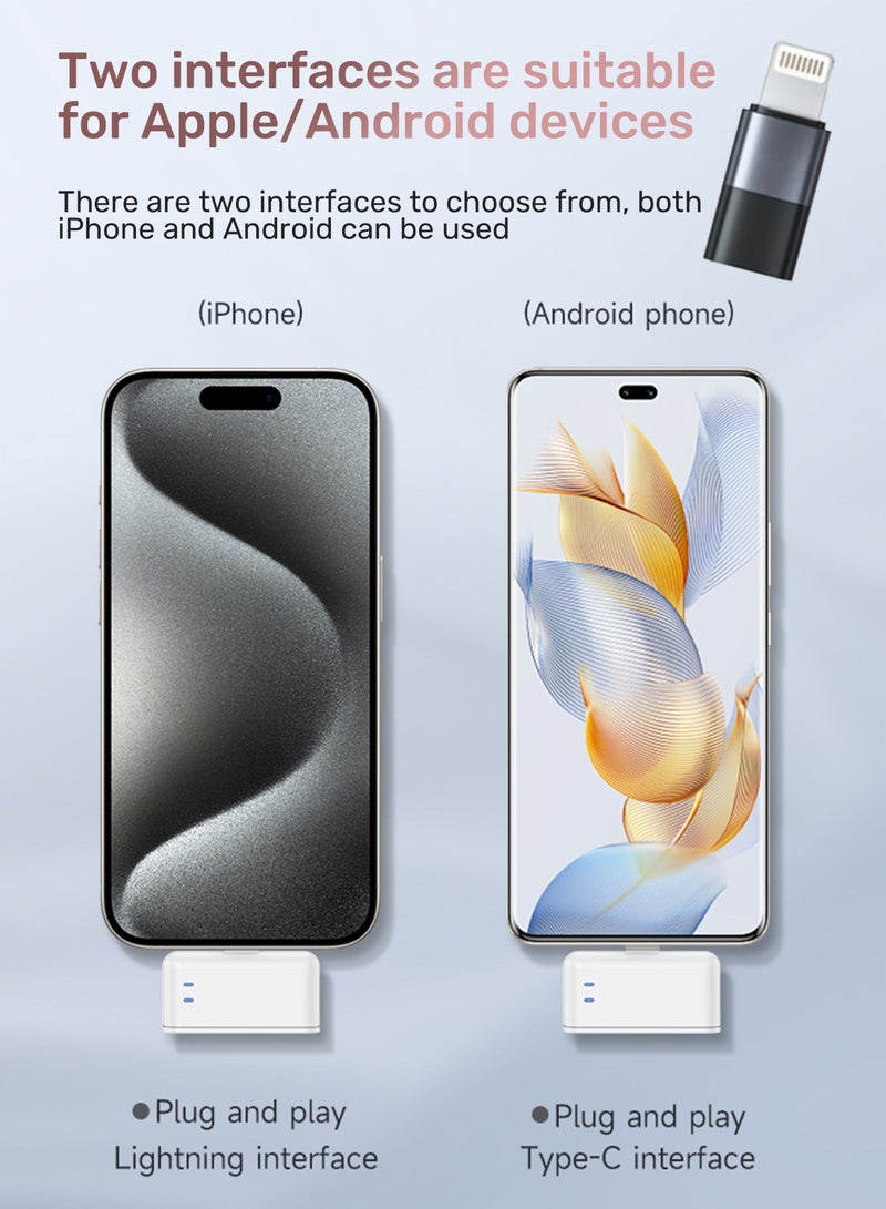 general Wireless Lavalier Microphone for IOS&Android with Lightning&Type-C- with Charge Case & 20Hrs Playtime, 2 Pack Clip-On Mini Lapel Wireless Mic for Tiktok, YouTube, Podcast, Vlog, Video Recording, Live Streaming - Image 2