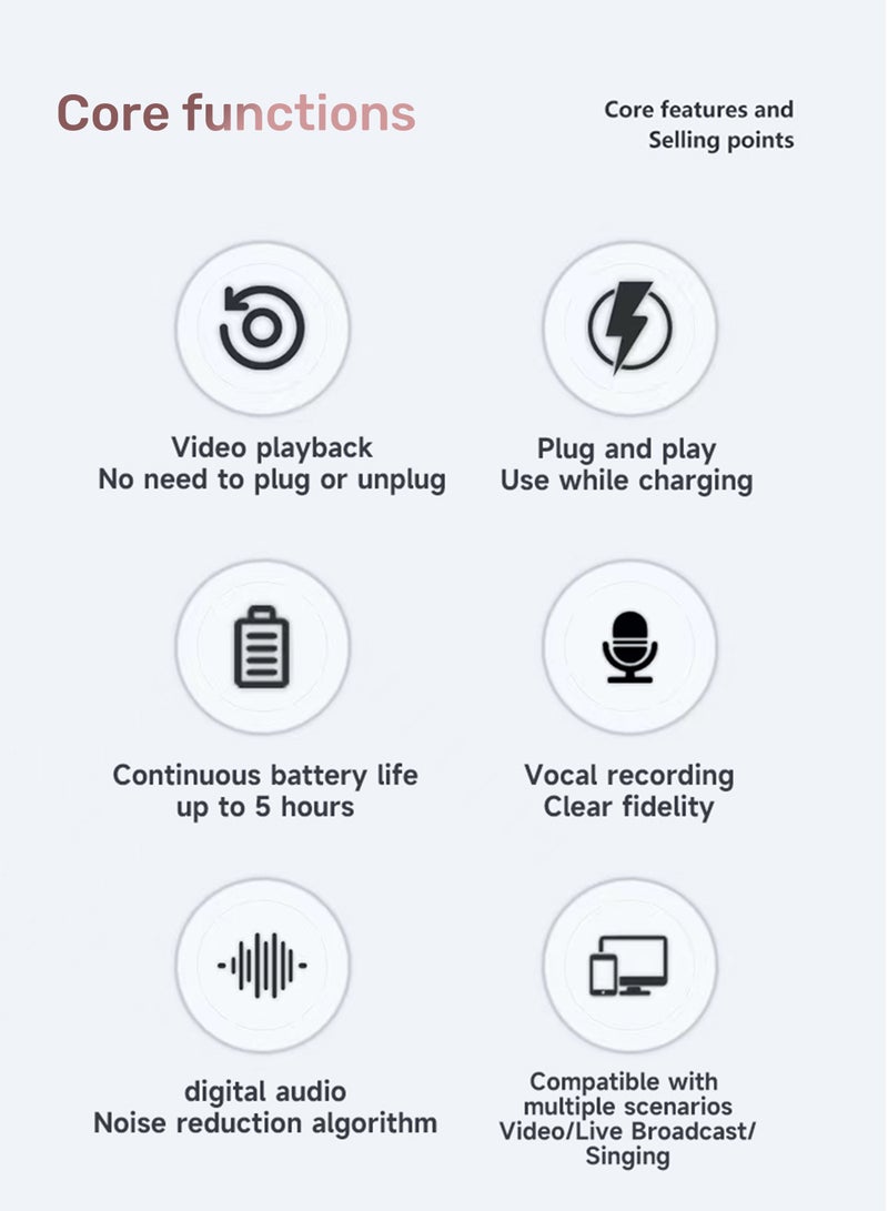general Wireless Lavalier Microphone for IOS&Android with Lightning&Type-C- with Charge Case & 20Hrs Playtime, 2 Pack Clip-On Mini Lapel Wireless Mic for Tiktok, YouTube, Podcast, Vlog, Video Recording, Live Streaming - Image 3