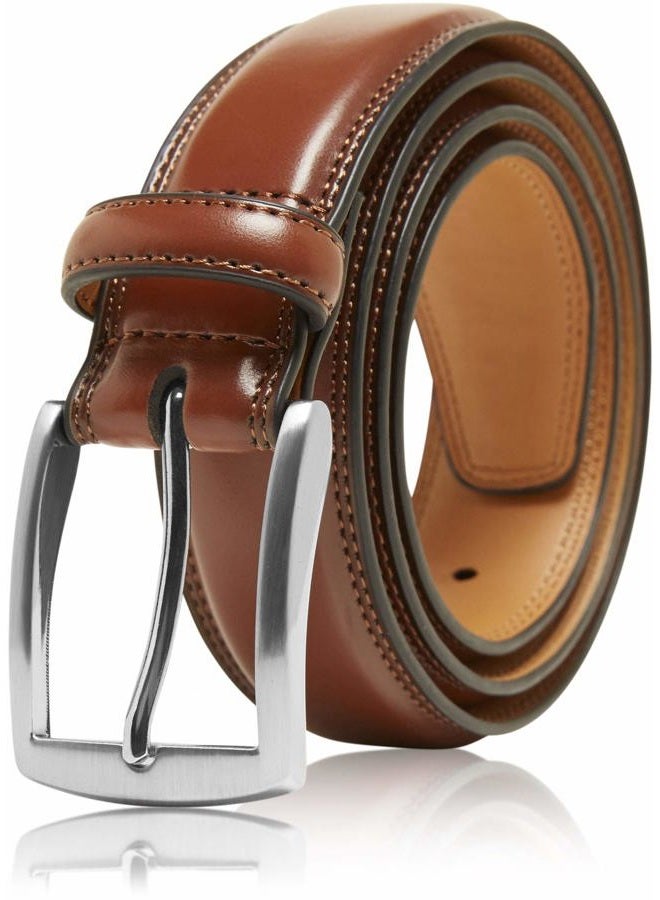 Access Denied Genuine Leather Dress Belts For Men - Mens Belt For Suits, Jeans, Uniform Brown Belt - Designed in the USA - Image 1