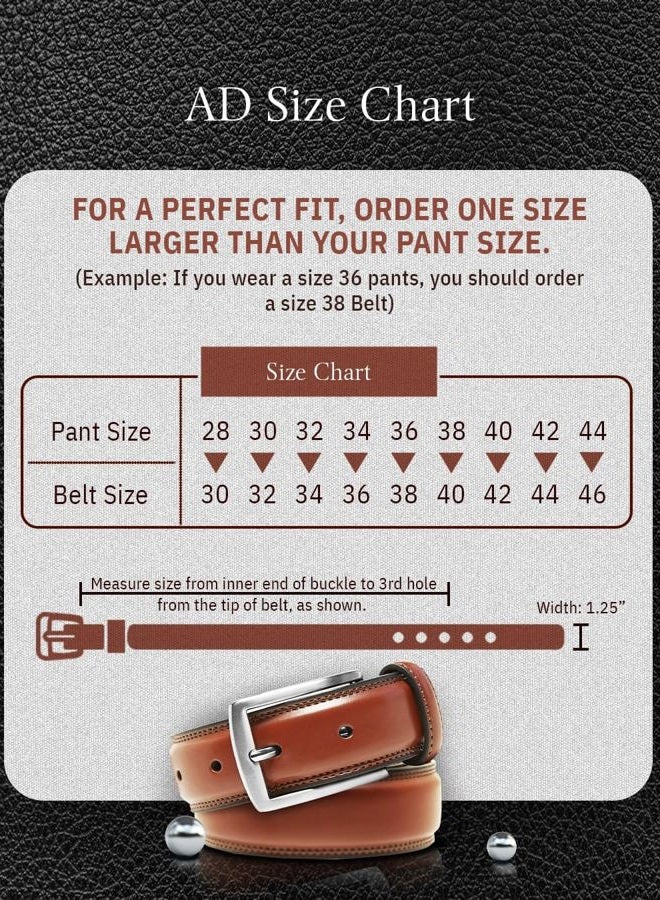 Access Denied Genuine Leather Dress Belts For Men - Mens Belt For Suits, Jeans, Uniform Brown Belt - Designed in the USA - Image 2
