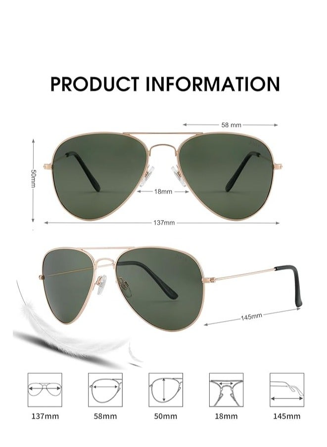 Generic Classic Aviator Polarized Sunglasses for Women Men, UV400 Protection Lens and Lightweight Metal Pilot Frame  - Image 2