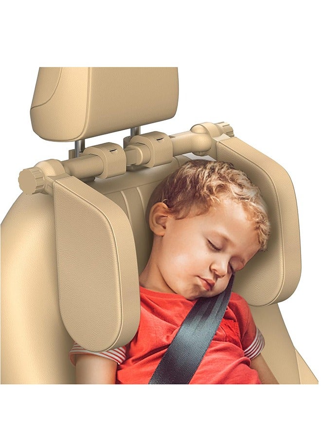 Hihonor Adjustable U Shaped Car sleeping Headrest Pillow With Poles Gold - Image 1