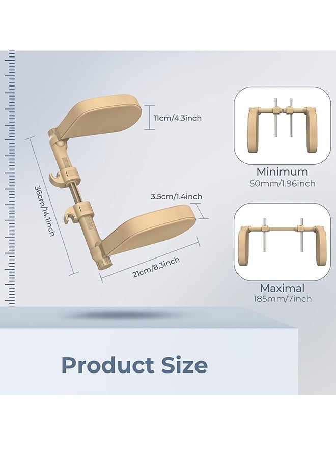 Hihonor Adjustable U Shaped Car sleeping Headrest Pillow With Poles Gold - Image 2