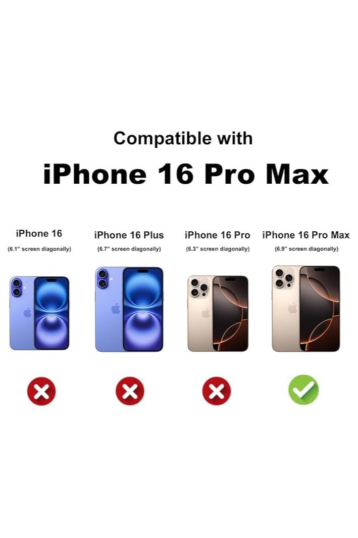 جراب لهاتف iPhone 16 Pro Max مع حامل بطاقات مغناطيسي، متوافق مع حامل السيارة المغناطيسي، جراب محفظة نحيف مقاوم للصدمات مصنوع من جلد TPU الناعم للرجال والنساء (أزرق، iPhone 16 Pro Max) - Image 2