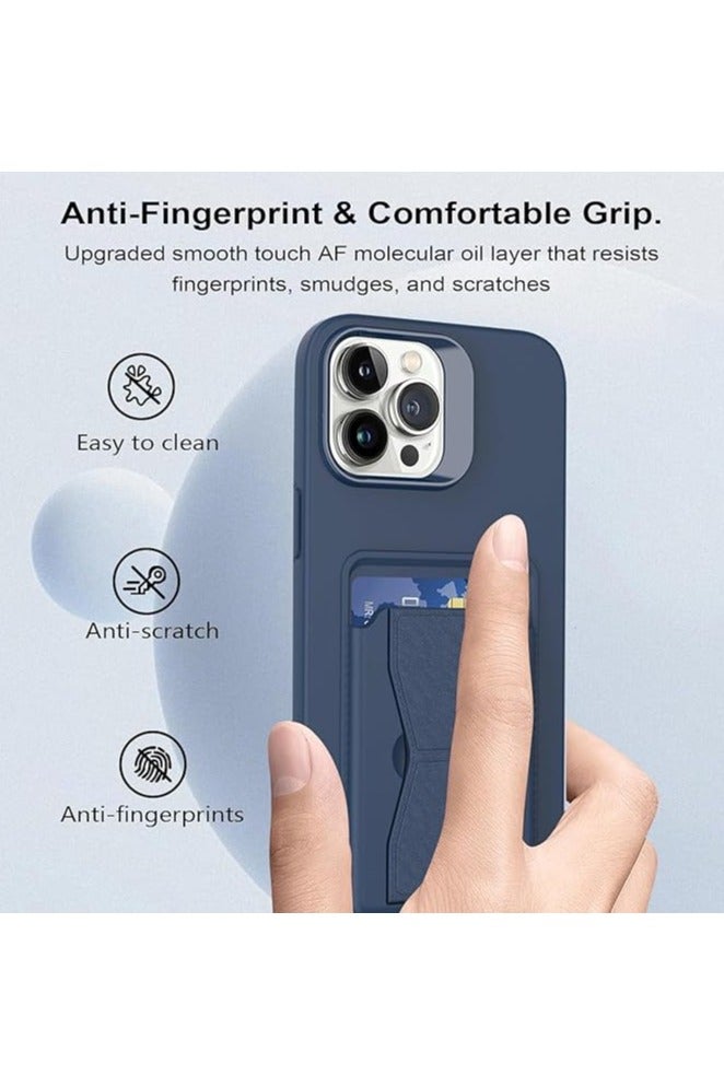جراب لهاتف iPhone 16 Pro Max مع حامل بطاقات مغناطيسي، متوافق مع حامل السيارة المغناطيسي، جراب محفظة نحيف مقاوم للصدمات مصنوع من جلد TPU الناعم للرجال والنساء (أزرق، iPhone 16 Pro Max) - Image 5
