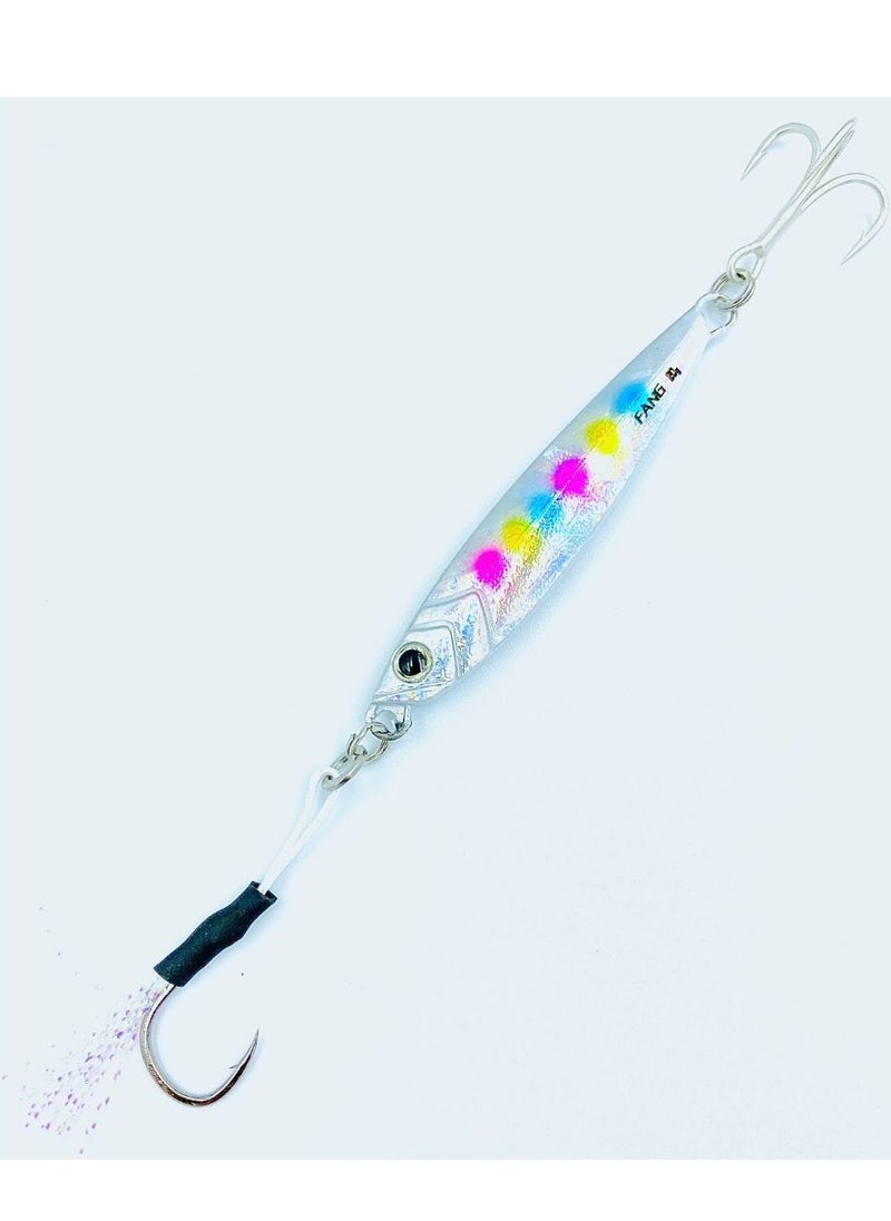 oakura Clown Silver Jig 30G Weights, Extra Sharp Bkk Hook, 10 Mesmerizing Colors - Lightweight Gear For Epic Fishing Adventures  - Image 1