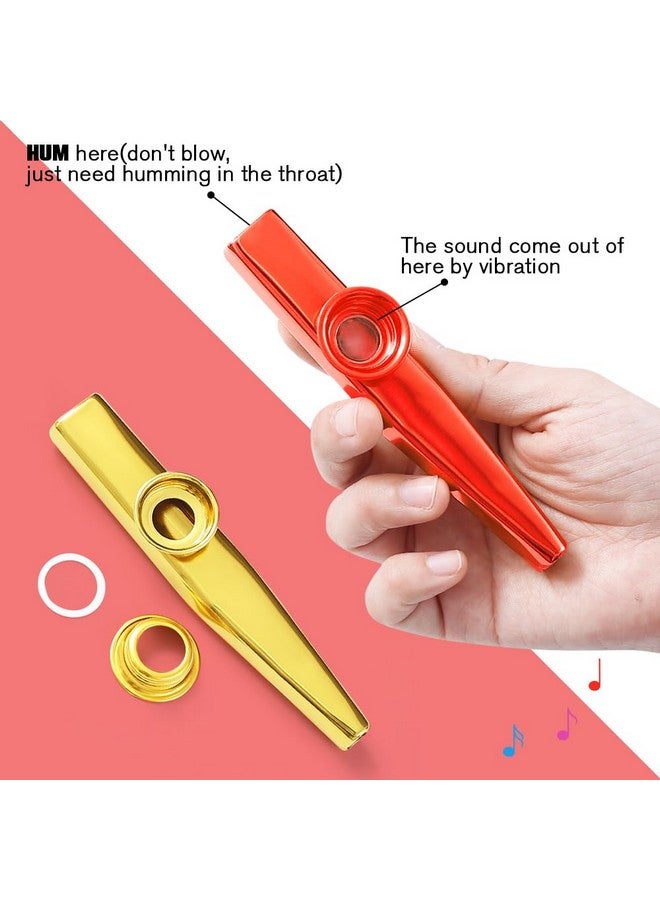 LovesTown LovesTown Kazoos Musical Instruments,6 PCS Metal Kazoos Flute for Kids Gift Price Party Favor Gift Bag Fillers  - Image 2
