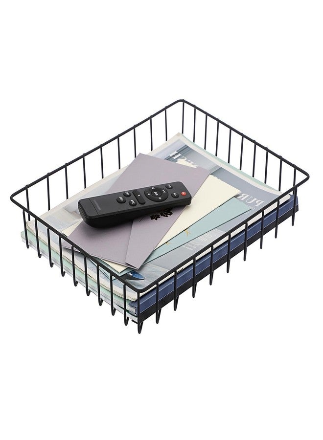 بي تي سكاي منظم مكتب سلكي متعدد الأغراض من BTSKY بحجم A4 - سلة تخزين أنيقة للمستندات بحجم الرسائل للمكتب ومستحضرات التجميل والحمام (أسود) - Image 1