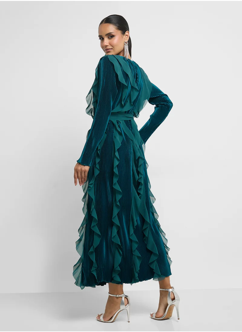 Khizana Dress With Ruffles