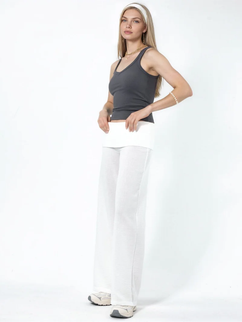 بوسيم BUSEM High Waist Wide Leg Trousers