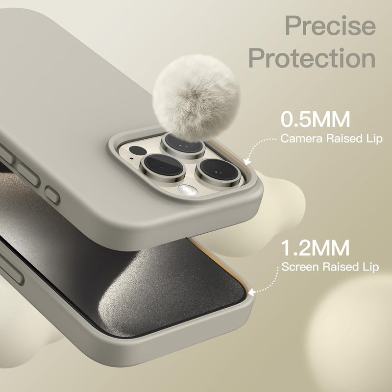 for iPhone 15 6.1-Inch - Silky-Soft Touch Full-Body Protective (Natural Titanium) - Image 5