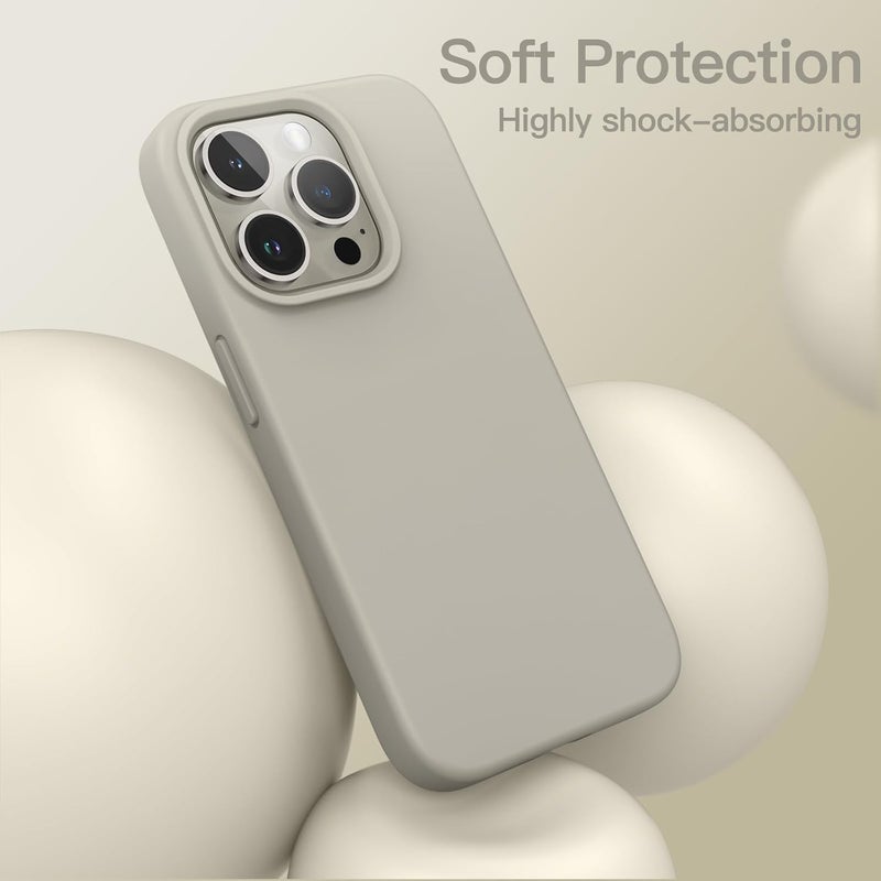 for iPhone 15 6.1-Inch - Silky-Soft Touch Full-Body Protective (Natural Titanium) - Image 4