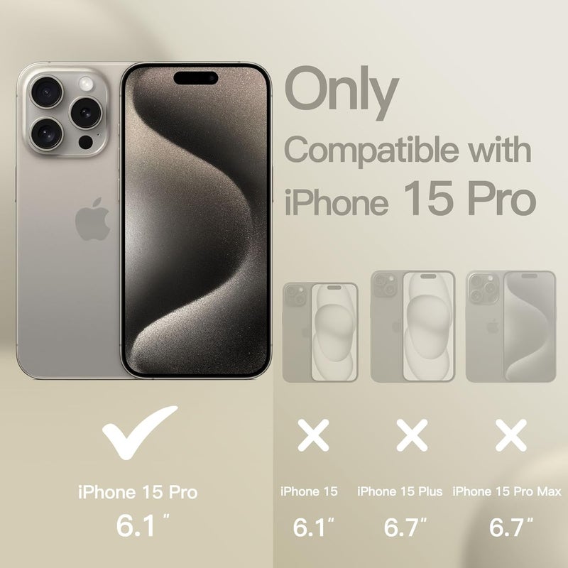 for iPhone 15 6.1-Inch - Silky-Soft Touch Full-Body Protective (Natural Titanium) - Image 2