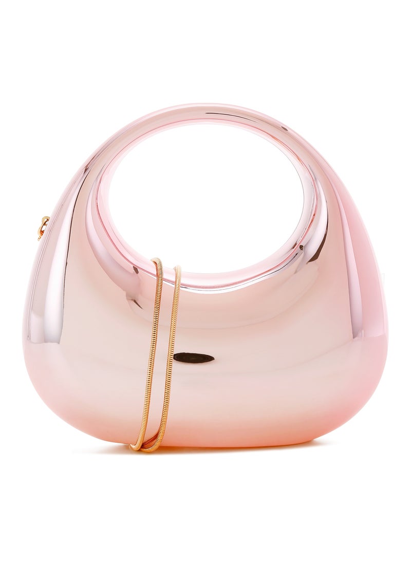 London Rag Acrylic Metallic Mini Clutch Bag in Light Pink  - Image 1